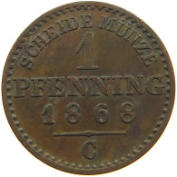 GERMAN STATES PFENNIG 1868 C BRANDENBURG PREUSSEN #s113 0143 - Groschen & Andere Kleinmünzen