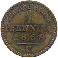 GERMAN STATES PFENNIG 1868 C BRANDENBURG PREUSSEN #s113 0109 - Groschen & Andere Kleinmünzen