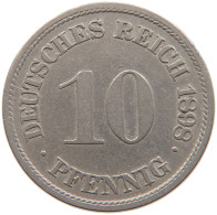 GERMANY EMPIRE 10 PFENNIG 1898 F #s107 0809 - 10 Pfennig