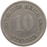 GERMANY EMPIRE 10 PFENNIG 1898 F #s109 1155 - 10 Pfennig