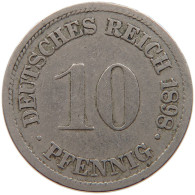 GERMANY EMPIRE 10 PFENNIG 1898 D #s107 0801 - 10 Pfennig