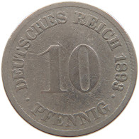 GERMANY EMPIRE 10 PFENNIG 1893 G #s107 0765 - 10 Pfennig