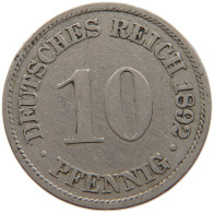 GERMANY EMPIRE 10 PFENNIG 1892 A #s107 0831 - 10 Pfennig