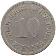 GERMANY EMPIRE 10 PFENNIG 1891 D #s107 0733 - 10 Pfennig