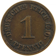 GERMANY EMPIRE 1 PFENNIG 1910 G #s109 0563 - 1 Pfennig