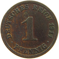 GERMANY EMPIRE 1 PFENNIG 1911 A #s109 0609 - 1 Pfennig