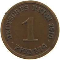 GERMANY EMPIRE 1 PFENNIG 1910 G #s109 0551 - 1 Pfennig