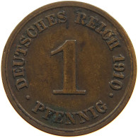 GERMANY EMPIRE 1 PFENNIG 1910 G #s109 0449 - 1 Pfennig