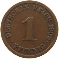 GERMANY EMPIRE 1 PFENNIG 1909 J #s109 0339 - 1 Pfennig