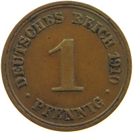 GERMANY EMPIRE 1 PFENNIG 1910 D #s109 0503 - 1 Pfennig