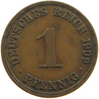 GERMANY EMPIRE 1 PFENNIG 1909 A #s109 0589 - 1 Pfennig