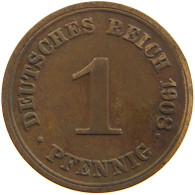 GERMANY EMPIRE 1 PFENNIG 1908 G #s109 0585 - 1 Pfennig