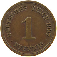 GERMANY EMPIRE 1 PFENNIG 1907 F #s109 0541 - 1 Pfennig