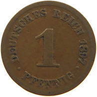 GERMANY EMPIRE 1 PFENNIG 1897 G #s109 0599 - 1 Pfennig