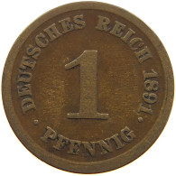 GERMANY EMPIRE 1 PFENNIG 1891 E #t036 0223 - 1 Pfennig