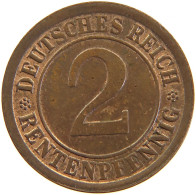 GERMANY WEIMAR 2 RENTENPFENNIG 1924 A #s109 0075 - 2 Rentenpfennig & 2 Reichspfennig