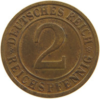 GERMANY WEIMAR 2 REICHSPFENNIG 1936 D #s109 0147 - 2 Renten- & 2 Reichspfennig