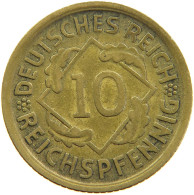 GERMANY WEIMAR 10 REICHSPFENNIG 1925 D #s109 0993 - 10 Rentenpfennig & 10 Reichspfennig