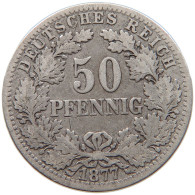 GERMANY EMPIRE 50 PFENNIG 1877 J #t036 0091 - 50 Pfennig