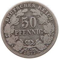 GERMANY EMPIRE 50 PFENNIG 1877 H #t036 0089 - 50 Pfennig
