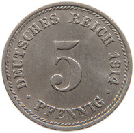 GERMANY EMPIRE 5 PFENNIG 1914 D #s109 0869 - 5 Pfennig