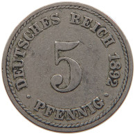 GERMANY EMPIRE 5 PFENNIG 1892 A #s109 0861 - 5 Pfennig