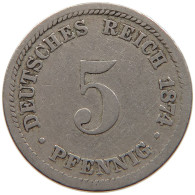 GERMANY EMPIRE 5 PFENNIG 1874 D #s109 0003 - 5 Pfennig