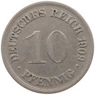 GERMANY EMPIRE 10 PFENNIG 1909 J #s109 1069 - 10 Pfennig