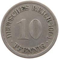 GERMANY EMPIRE 10 PFENNIG 1904 F #s109 1085 - 10 Pfennig