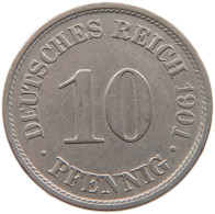 GERMANY EMPIRE 10 PFENNIG 1901 A #s109 0309 - 10 Pfennig