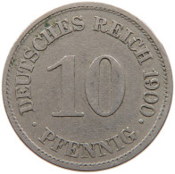 GERMANY EMPIRE 10 PFENNIG 1900 E #s109 0257 - 10 Pfennig