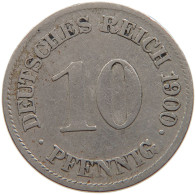 GERMANY EMPIRE 10 PFENNIG 1900 E #s109 0337 - 10 Pfennig