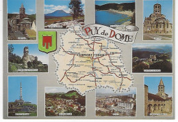 63 - PUY De DOME - Carte Contour Geographique - Autres & Non Classés