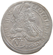 HAUS HABSBURG 6 KREUZER 1690 WIEN LEOPOLD I. (1657-1705) #t036 0439 - Autriche