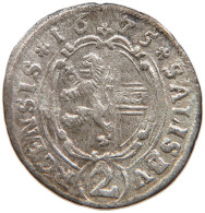 SALZBURG 2 KREUZER 1675 Max Gandolph Graf Küenburg 1668 -1687 #t037 0073 - Autriche