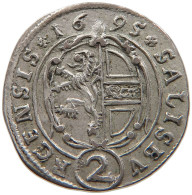 SALZBURG 2 KREUZER 1695 Johann Ernst Von Thun Und Hohenstein, 1687-1709 #t037 0107 - Autriche