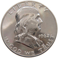 UNITED STATES OF AMERICA 1/2 HALF DOLLAR 1962 FRANKLIN PROOF #s106 0025 - 1948-1963: Franklin