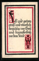 AK Fest Und Getreu, Ernst Und Ritterlich, Demütig Vor Gott..., Spruch  - Guerre 1914-18