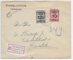 Curaçao 1927, NVPH 83, 84 Op Aangetekende Brief Naar NL (SN 3207) - Curaçao, Antilles Neérlandaises, Aruba