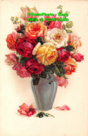 R360189 Colourful Roses In Vase. S. S. S. Postcard - Monde