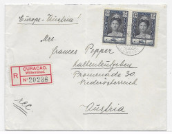 Curaçao 1939, NVPH 93 Op Aangetekende Brief Naar Oostenrijk Via NY (SN 3212) - Curacao, Netherlands Antilles, Aruba