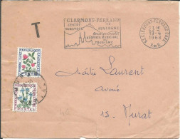 FRANCE LETTRE TAXEE 60c CLERMONT FERRAND ( PUY DE DOME ) POUR MURAT ( CANTAL ) DE 1968 LETTRE COVER - 1960-.... Covers & Documents