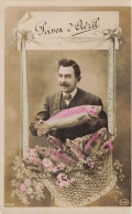 P9-fantaisies 1er Avril   POISSON D AVRIL HOMME MOUSTACHE DANS SES UN  POISSON PANIER DE  FLEURS - 1 De April (pescado De Abril)