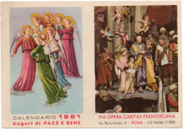 Calendario 1961 Pia Opera Caritas Franciscana - Nouvel An