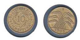 Allemagne 10 Reichspfennig 1935 A, KM# 33, Deutsches Reich, - 10 Rentenpfennig & 10 Reichspfennig