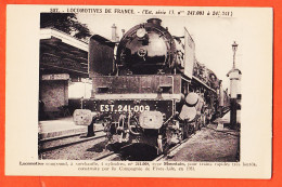 21615 / ⭐ ♥️  Locomotive Compound EST-241-009 Type MOUNTAIN Construite FIVES-LILE (!) Lille 1931  FRANCE Série 13  - Trains