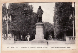 21784 / ⭐ AVALLON 89-Yonne Promenade Des TERREAUX Drapeaux Fête Statue VAUBAN 1917- LEVY Magasins Modernes 31 - Avallon