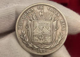 Costa Rica 50 Centavos 1886 Km 124 Plata - Costa Rica