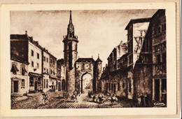 21882 / ⭐ AUXERRE 89-Yonne Dessin LALLEMAND Dirigé Par NEE Vue De La Place Tour Horloge XVIIe 1953 à DENIAU - Auxerre