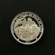 MEDAILLE ARGENT PETIT MODULE 13mm 1.7G INCENDIE DE L'HOTEL DE VILLE DE PARIS - Autres & Non Classés